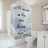 Himmel-Wolken-Entwurfs-Bibel-Zitat-Druck Duschvorhang (Beispiel)