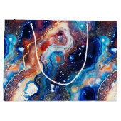Himmelagath | Feueriges kosmische Steinmuster Große Geschenktüte (Rückseite)