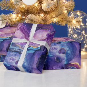 Himmelagit Kosmisches abstraktes Steinmuster Geschenkpapier