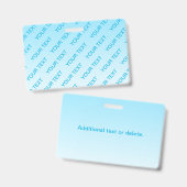 Himmelblau (änderbare Farbe!) Ombre & Textmuster Ausweis (Vorder- & Rückseite)