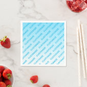 Himmelblau (änderbare Farbe!) Ombre & Textmuster Serviette (Beispiel)
