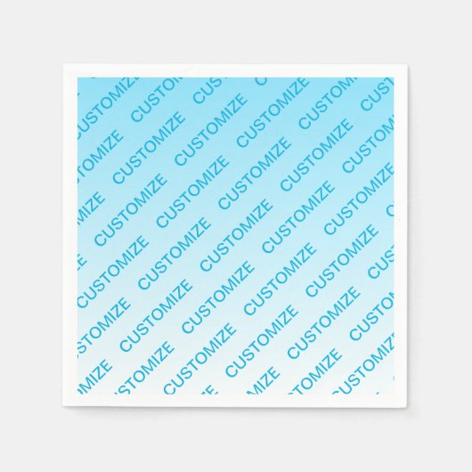 Himmelblau (änderbare Farbe!) Ombre & Textmuster Serviette (Vorderseite)