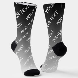 Himmelblau (änderbare Farbe!) Ombre & Textmuster Socken