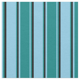 Himmelblau, Aquamarin und schwarz Muster der Strei Stoff