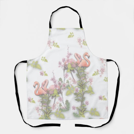 Himmelblau bewölkt und Flamingos Wiederholungsdruc Schürze (Vorderseite)