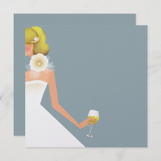 Himmelblau-Brause Einladung (Vorne/Hinten)