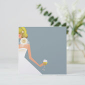 Himmelblau-Brause Einladung (Stehend Vorderseite)