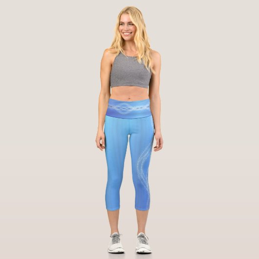 Himmelblau Capri Leggings (Vorderseite)