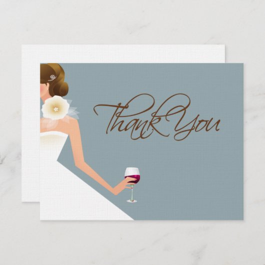 Himmelblau dankt Ihnen Brautpartykoordinate Dankeskarte (Vorne/Hinten)