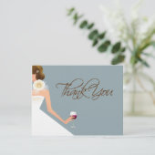 Himmelblau dankt Ihnen Brautpartykoordinate Dankeskarte (Stehend Vorderseite)