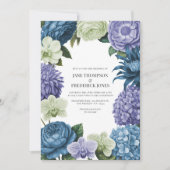 Himmelblau, Frosted Indigo & Silberkiesel Einladung (Vorderseite)