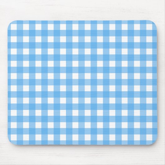 Himmelblau Gingham Mousepad (Vorne)
