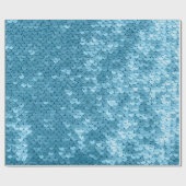 Himmelblau glänzende Stoffe mit Sequenzen, abstrak Geschenkpapier (Flach)