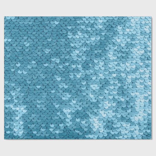 Himmelblau glänzende Stoffe mit Sequenzen, abstrak Geschenkpapier (Flach)