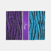 Himmelblau-Glitter Zebrastreifen des individuellen Fleecedecke (Vorderseite (Horizontal))