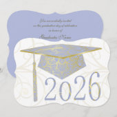 Himmelblau-goldene Blumenkappe 2026 Karte (Vorne/Hinten)