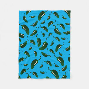 Himmelblau Jalapeno-Paprikaschoten Fleecedecke