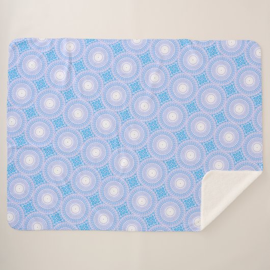 Himmelblau-Kreismuster Sherpadecke (Vorderseite (Horizontal))