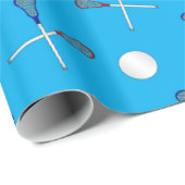 Himmelblau Lacrossemuster Geschenkpapier (Rolleneckpunkt)