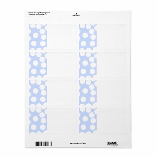 Himmelblau mit großen weißen Punkten. (Vorne)