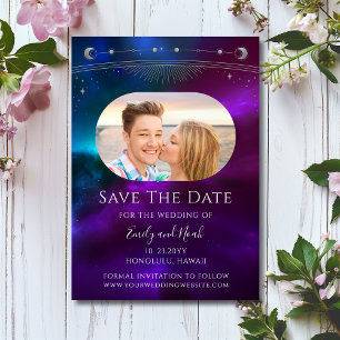 Himmelblau Purpur Teal Sonne Mond Save The Date