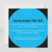 Himmelblau schwarz 30. THREEOH! Foto Geburtstag Einladung (Rückseite)