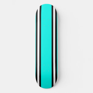 Himmelblau Schwarz & Weiß Pinstripe Skateboard Dec