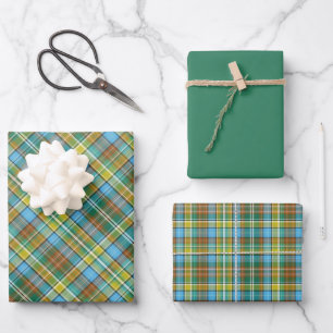 Himmelblau, Staubblau, Meeresschaum, Salbei, Olive Geschenkpapier Set
