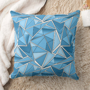 Himmelblau und blaue geometrische Formen Muster mo Kissen