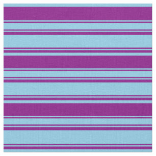 Himmelblau und Lila farbige Linienmuster Stoff