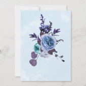 Himmelblau und lila Hochzeitseinladungen Einladung (Rückseite)