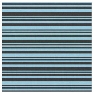 Himmelblau und schwarz Streifen/Muster Stoff