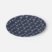 Himmelblau und Silbersterne-Papierplatte Pappteller (Schrägansicht)