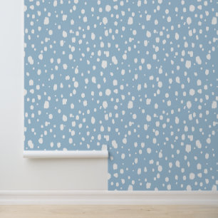 Himmelblau und weiße abstrakte Punkte Tapete