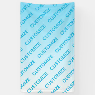 Himmelblau (veränderbare Farbe!) Ombre- & Textmust Banner