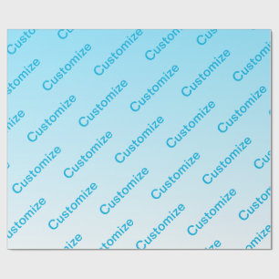 Himmelblau (wechselbare Farbe!) Ombre & Textmuster Geschenkpapier