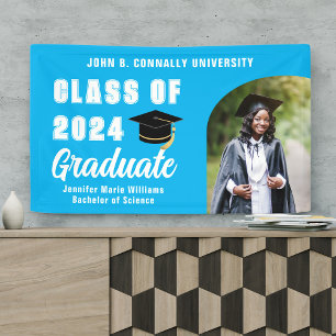 Himmelblaue Abschlussfeier Absolventenfoto Banner