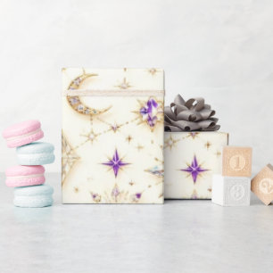 Himmelblaue Amethyst-Weihnachtseinwickelpapier Geschenkpapier