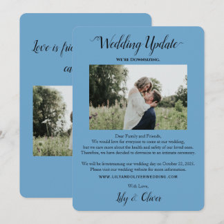 Himmelblaue einfache Hochzeitsaktualisierung 2 Fot Ankündigung