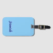 Himmelblaue Farbe schlichte moderne eigene Namens- Gepäckanhänger (Vorderseite (Horizontal))
