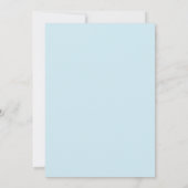 Himmelblaue Florale Pinselstrich-Hochzeit Einladung (Rückseite)