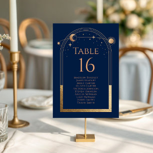 Himmelblaue Goldene Hochzeitstisch-Nummer Tischnummer