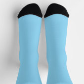 Himmelblaue Kompressionsstrümpfe mit schwarzer Fer Socken (Oben)