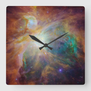 Himmelblaue Orion-Nebel-Foto Quadratische Wanduhr