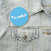 Himmelblaue Pin-back-Volunteer-Buttons Namensschild (Beispiel)