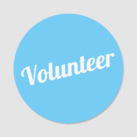 Himmelblaue Pin-back-Volunteer-Buttons Namensschild (Vorderseite)