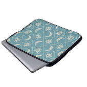 Himmelblaue Sonne und Mond Laptopschutzhülle (Vorne Knopf)