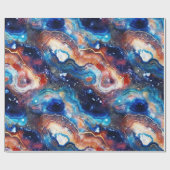 Himmelblauer Achat | Feueriges kosmische Steinmust Geschenkpapier (Flach)