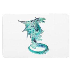 Himmelblauer Drache Fantasy-Kreatur Mystische Kuns Magnet