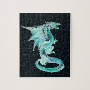 Himmelblauer Drache FantasyMystischer Ozeandrache  Puzzle